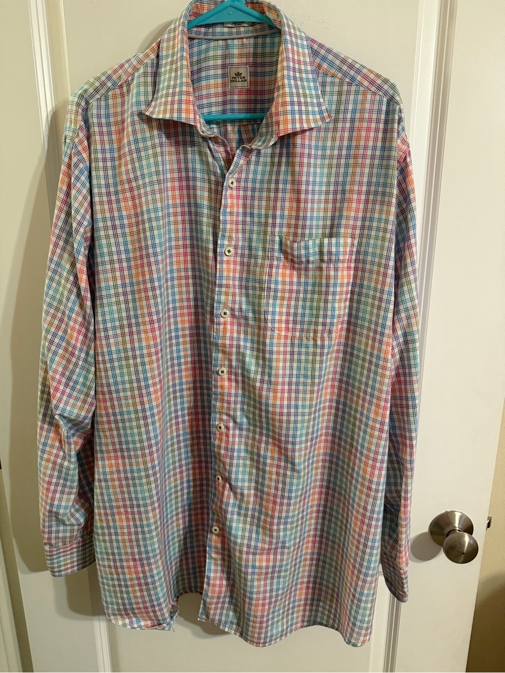 Peter Millar Multi-Color Check Button-Down Shirt